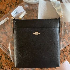Coach black leather crossbody NWT